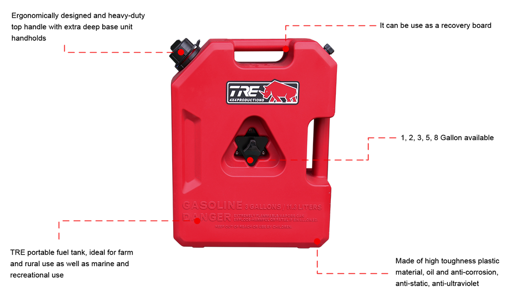 3 Gallon Spare Gas Can – Zepka Customs / TRE4X4 USA 3 Gallon Spare Gas Can – Zepka Customs / TRE4X4 USA